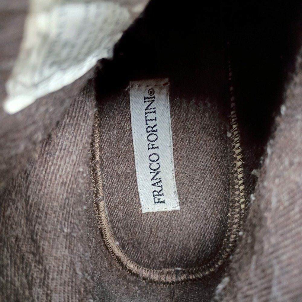Franco Fortini Dalton Brown Leather Combat Boots Mens 10 Cap Toe‎ Side Zip - Picture 8 of 9
